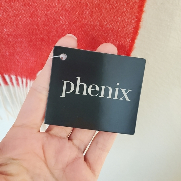 Phenix Cashmere Striped Red and Cream Scarf - Picture 4 of 4